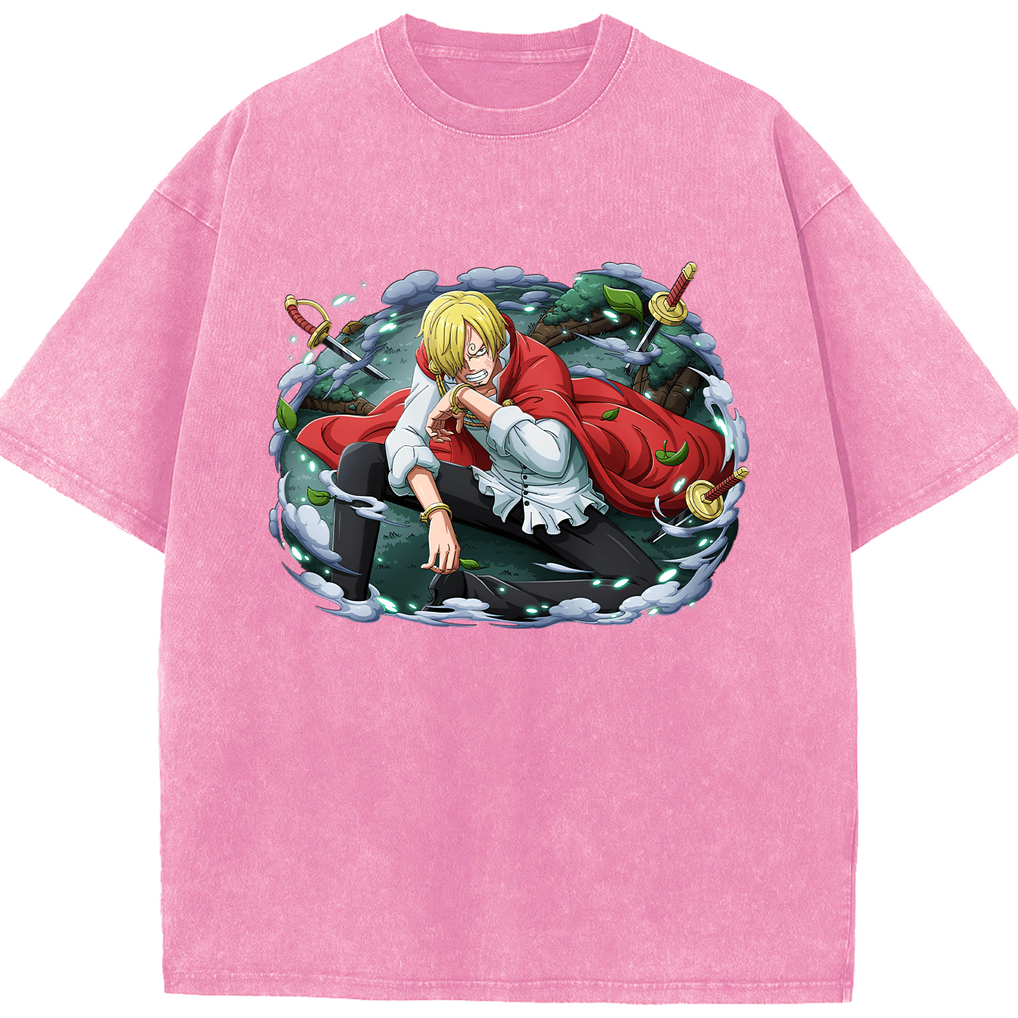 ワンピース サンジ ONE PIECE Sanji 綿100% ヴィンテージ風 半袖Tシャツ（フロントプリント）